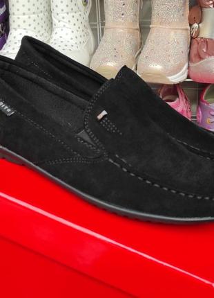 Чорні замшеві туфлі для хлопчика підліткові5 фото
