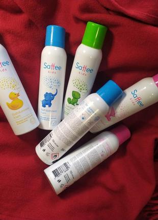Зеленая очищающая пенка для умывания и купания для детей и взрослых saffee kids франция, 150мл