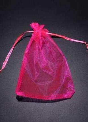 Мішечок подарунковий з органзи пакетик для ювелірних прикрас колір рожевий. 15х20см / мішечок подарунковий з органзи пакетик для