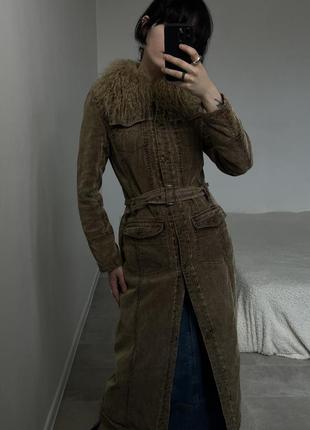Роскошная курточка плащ с поясом винтаж натуральный мех ламы5 фото