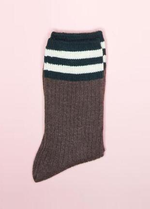Високі вовняні шкарпетки sox темно-коричневого кольору2 фото