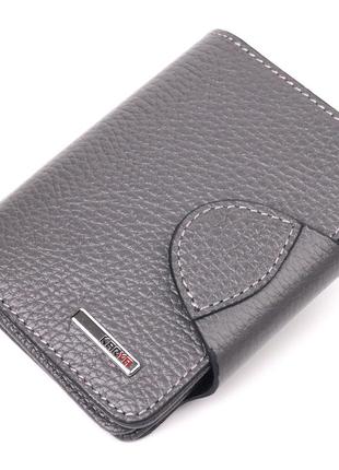 Стильний жіночий гаманець із натуральної шкіри karya 21349 сірий