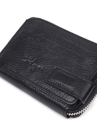 Гарний жіночий гаманець на блискавці з натуральної шкіри karya 21343 чорний