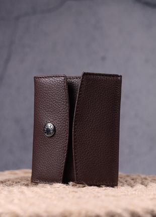 Жіночий компактний гаманець із натуральної шкіри karya 21341 коричневий7 фото