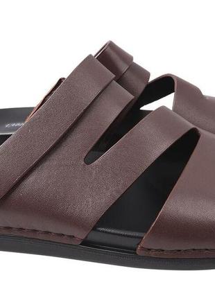 Шльопанці чоловічі з натуральної шкіри, на низькому ходу, з відкритою п'ятою, кабір, brooman, 45