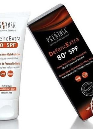 Pressensa defencextra 80+ spf cream — сонцезахисний крем-ip з високим рівнем захисту 50 мл на розпив