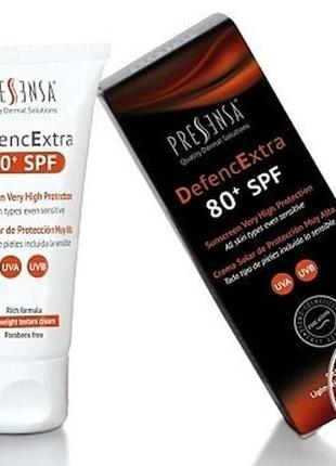 Pressensa defencextra 80+ spf cream - солнцезащитный крем-невидимка с  высоким уровнем защиты 50мл