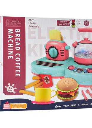 Дитячий набір побутова техніка, ігрова кухня, посуд, продукти, світло3 фото