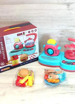 Дитячий набір побутова техніка, ігрова кухня, посуд, продукти, світло2 фото