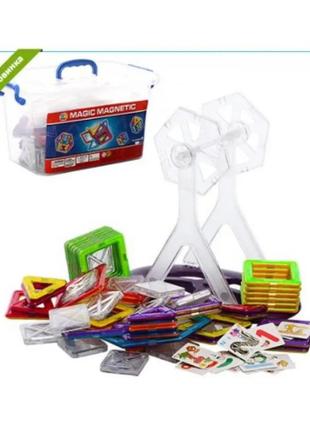 Магнитный конструктор mag block magic magnet 3d из пластиковых фигур в коробке 36 деталей