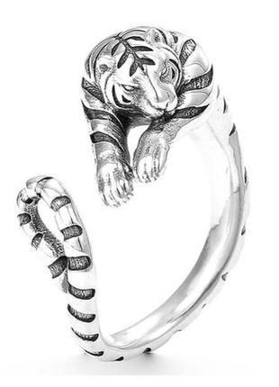 Жіноче або чоловіче кільце тигр стрибає на видобуток - стиль і сила життя розмір регульований