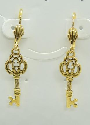 Сережки liresmina jewelry сережки бджілка медове золотце 4.5 см золотисті1 фото