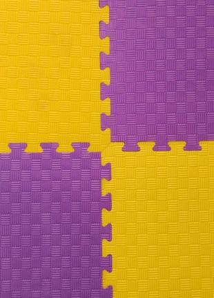 М'яка підлога пазл "райдуга" 50*50*1 см (10 штук) плетінка жовтий. килимок модульне покриття для підлоги дитяче5 фото
