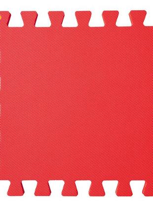 Мягкий пол коврик-пазл 30*30*1 см (10 штук) "радуга" красный. модульное напольное покрытие1 фото