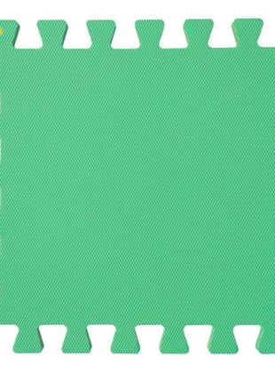 Мягкий пол коврик-пазл 30*30*1 см (10 штук) "радуга" зелёный. модульное напольное покрытие в детскую