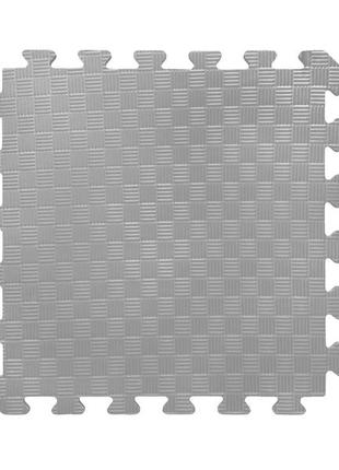 Мягкий пол коврик-пазл "радуга" набор 12 штук 50х50х1 см. размер 200*150 см. цвет: серый/белый/бирюзовый2 фото