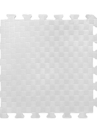 Мягкий пол коврик-пазл "радуга" набор 12 штук 50х50х1 см. размер 200*150 см. цвет: серый/белый/бирюзовый3 фото