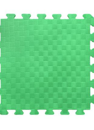 Мягкий пол пазл "радуга" 50*50*1 см (10 штук) плетёнка зеленый. коврик модульное напольное покрытие детское