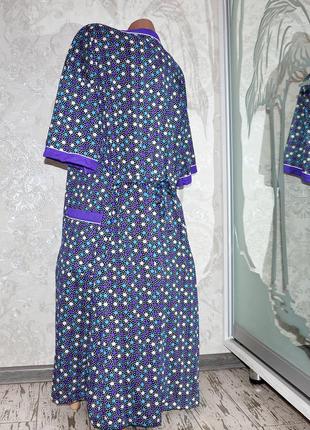 Женский хлопковый халат на пуговицах с поясом домашний халат большие размеры   68, 70, 724 фото