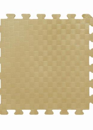 Мягкий пол коврик-пазл "радуга" набор 12 штук 50х50х1 см. размер 200*150 см. цвет: белый/бежевый/черный2 фото