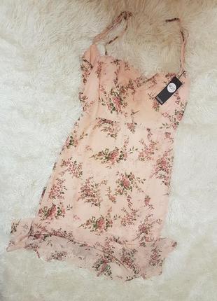 Нежное платье, сарафан, персиковое, цветы6 фото