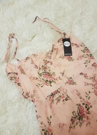 Нежное платье, сарафан, персиковое, цветы7 фото