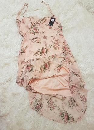 Нежное платье, сарафан, персиковое, цветы5 фото
