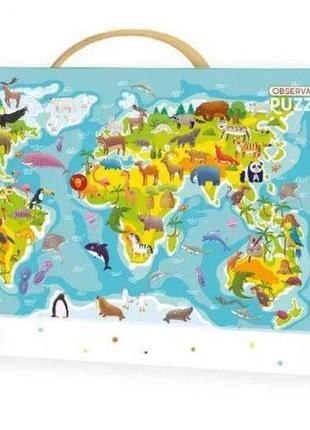Гр пазл 80 ел. "мапа світу тваринки" 3001331 фото