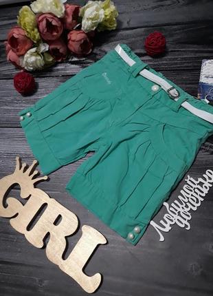 М'ятні шорти котонові, з поясом, уцінка! ціна 30 грн!