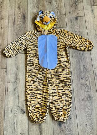 Карнавальный костюм-велюровый меховый комбинезон с головной тигр 🐯 и хвостиком 🐅 (англия)