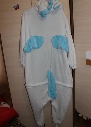 Пижама кигуруми единорог , голубая  унісекс3 фото