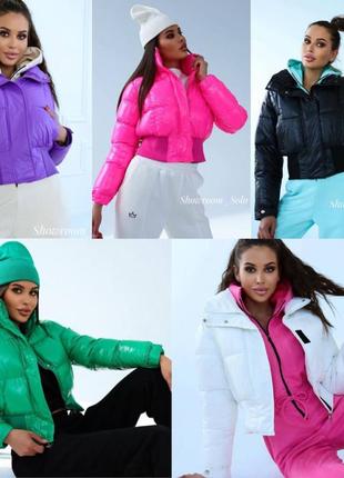 Куртка💚new collection💚
#1032г.н
размеры: 42,44,46
наполнитель: холофайбер 
цвет: черный, белый, сирень, трава, малина
фабричный китай 🇨🇳5 фото