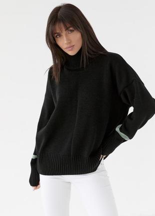 Стильний светр вільного крою чорний 46-54