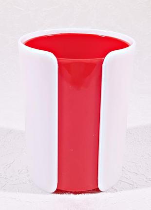 Подставка для ручек оопт круглая пластиковая красная a-884-31 фото