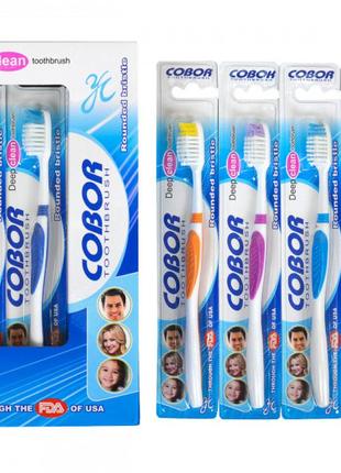 Щітка зубна для дорослих з двоколірним ворсом 18,5см арт.е-9161 фото