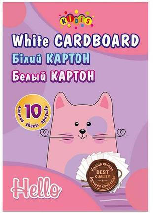 Картон білий kidis my cat  а4 набір 10 арк 220 г/м2 арт. 134961 фото