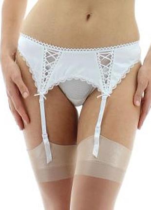 Сексуальная белая атласная подвязка