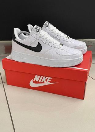 Мужские кожаные кроссовки nike air force classic white #найк