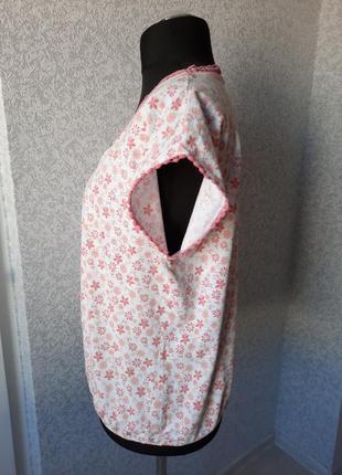 Женская, лёгкая, мягкая, кофточка, блуза, футболка с кружевом, 💯%cotton. m&co.2 фото