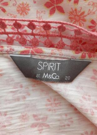 Женская, лёгкая, мягкая, кофточка, блуза, футболка с кружевом, 💯%cotton. m&co.6 фото