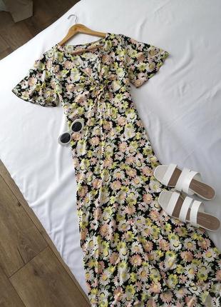 Романтичное летнее платье с пикантным вырезом, вискоза стиль zara1 фото