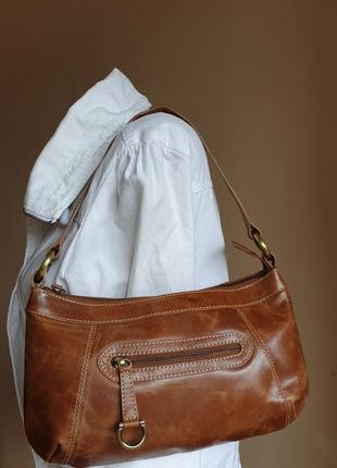 Люкс сумка багет натуральная кожа marks&spencer англия1 фото