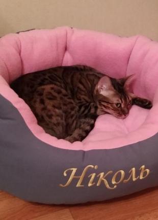 Лежак кроватка для собак і котів з ім'ям високої якості.багато кольорів і розмірів.5 фото