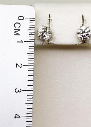 Сережки-пусеты серебряные с кристаллами swarovski 1,7 г5 фото