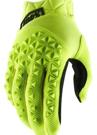 Детские мото перчатки ride 100% airmatic youth glove (fluo yellow), ys (5)