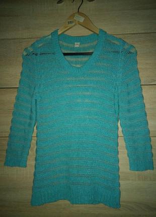 Голубая тонкая кофта пуловер s.oliver