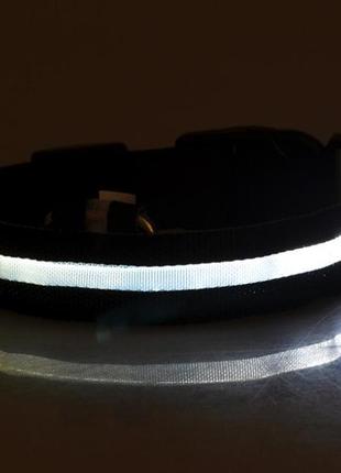Ошейник с led подсветкой черный pets collar xs3 фото
