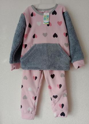 Пижама, пижамный домашний домашний костюм плюшевый махровый 104