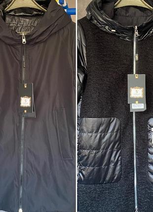 Парка куртка женская двухсторонняя комбинированная утеплитель биопух фабричный китай4 фото