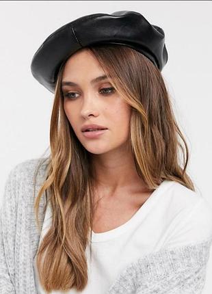 Берет шляпка эко кожа + подарок 🎁
